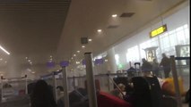 Terrified passengers after suicide bomb blasts in Brussels Airport