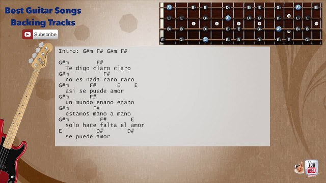 El Mismo Sol - Alvaro Soler ft. Jennifer Lopez Bass Backing Track with scale, chords and lyrics