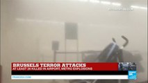 Footage just after explosions in Brussels airport, Blasts in Belgium