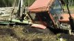 Belarus Mtz 82 stuck in deep mud, extreme conditions