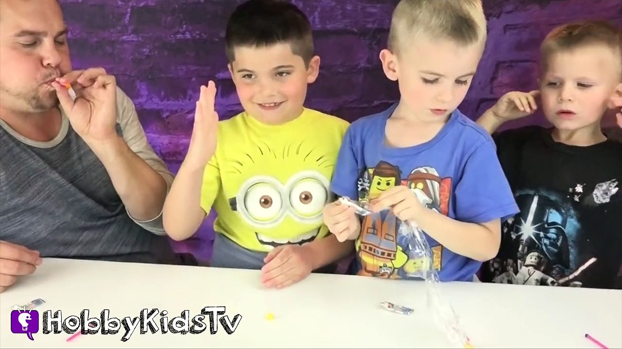 Plastic BUBBLE BALLOON Challenge! Surprise Toys Review + Family Fun by HobbyKidsTV