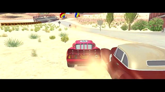 Rayo McQueen & Mate & Giovanni Disney Pixar Cars Mater National Race Track Championship!