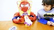 Spiderman VS Batman Pie Face Challenge Whip Cream on Face Family Fun Game Night Egg Surprise Toys