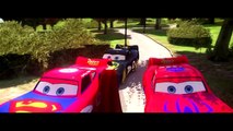 Batman, Superman & Spiderman Custom Cars Race Track Lightning Mcqueen Cars (Rayo Macuin) HD 1080p
