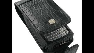 PDair Leather Case for Nokia N70 - Flip Type Black/Crocodile