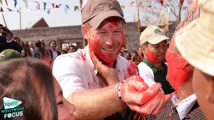 Prince Harry Holi Festival Celebrations in Nepal