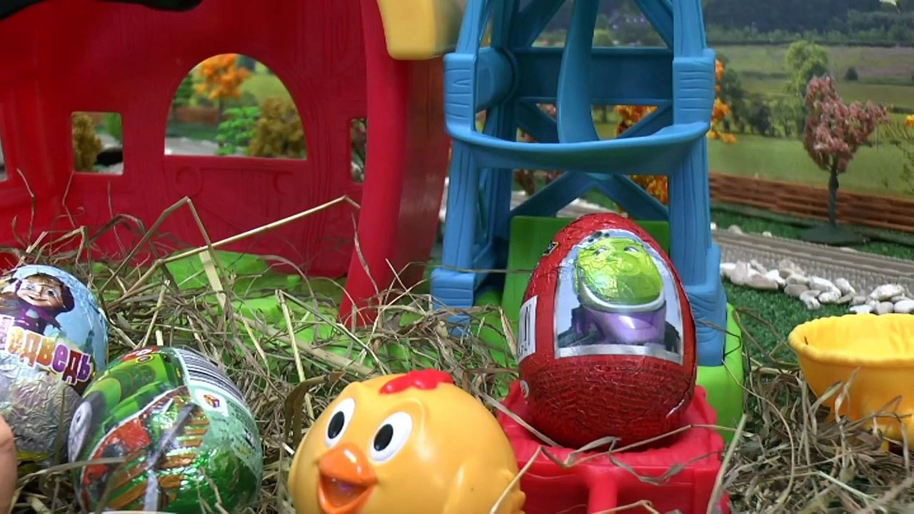 Thomas and Friends Masha I Medved Kinder Surprise Eggs Mickey Mouse Clubhouse Farm Маша и