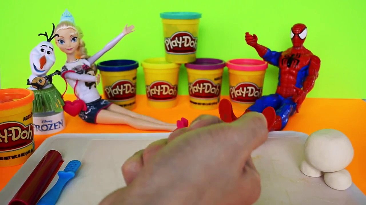 Frozen Olaf de Massinha modelar Play doh completo portugues com Elsa e Homen Aranha