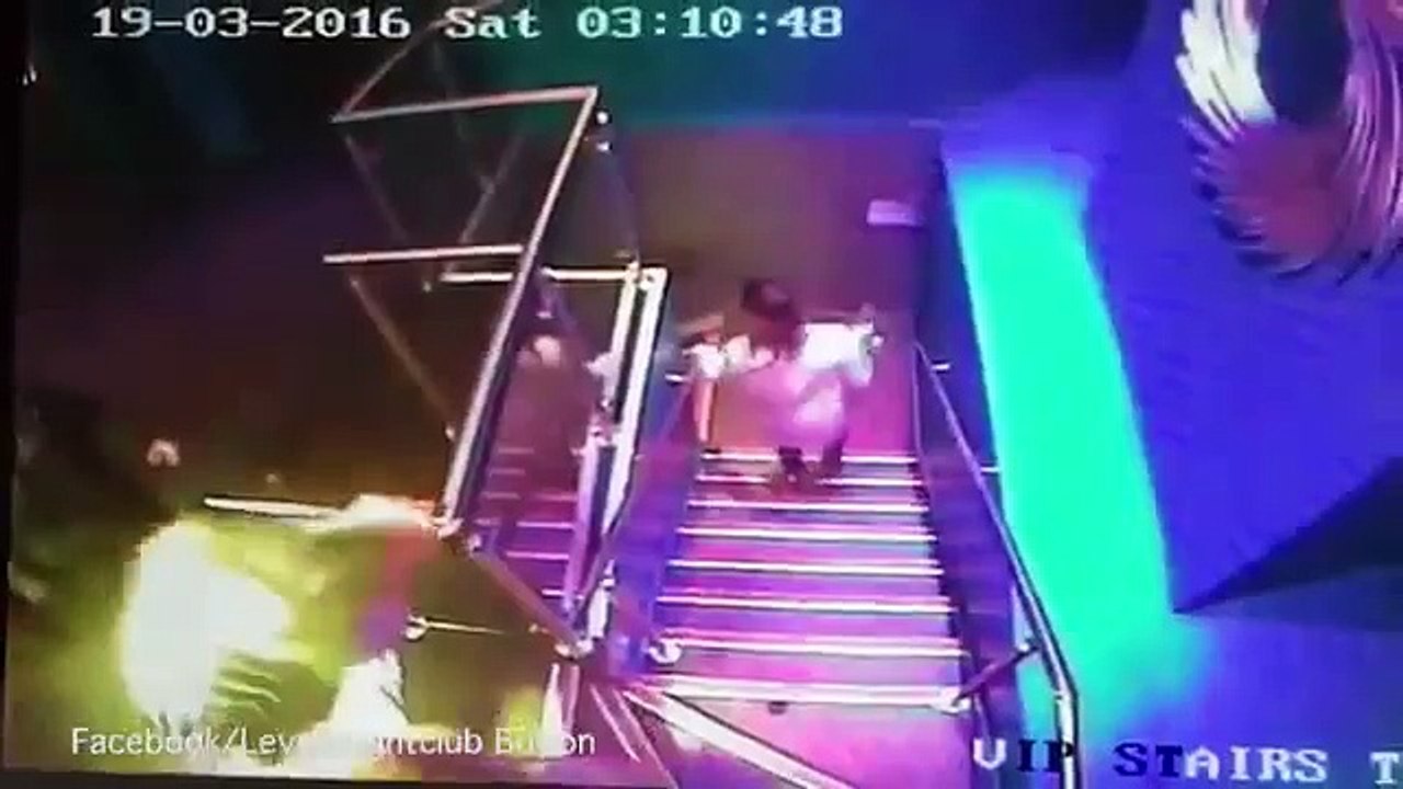 Funny Moment High Heeled Clubber Tumbles Down Stairs On Night Out