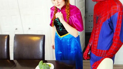 Spiderman vs Frozen Elsa  Anna Elsa Makes LOLLIPOPS Real Life Fun Superhero Movie