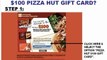 FREE $100 Pizza Hut Gift Card / Coupons / Certificate (US)
