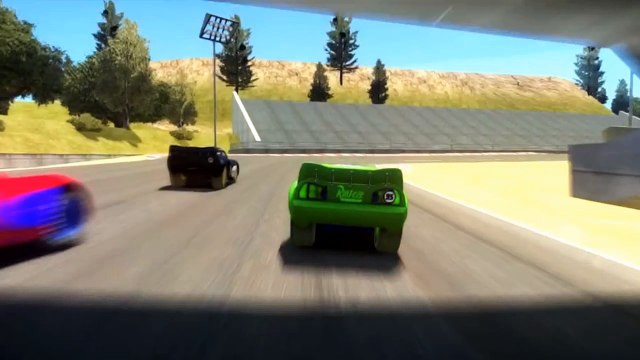 Spiderman Car For Kids - Am stram gram - Green Lightning McQueen Songs