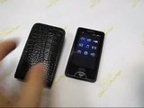 PDair Leather Case for Sony Walkman NWZ X1050 NWZ X1060 NWZ X1000   Vertical Pouch Type Belt clip included BlackCrocodile Pattern