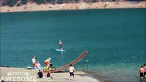 Rampe incroyable et saut dans le lac complètement dingue