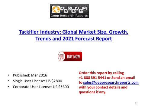 2016 Market Research Report on Global Tackifier Industry