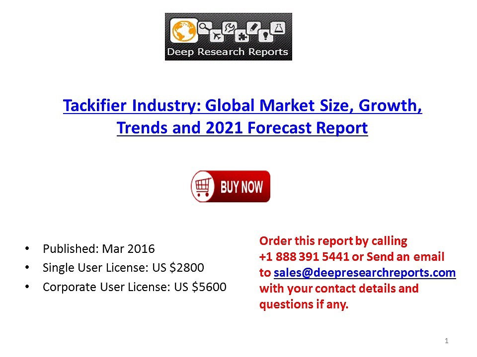 2016 Market Research Report on Global Tackifier Industry
