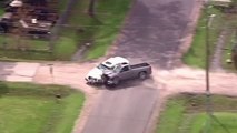 Crash de voiture en course poursuite avec la police à Houston (Texas)