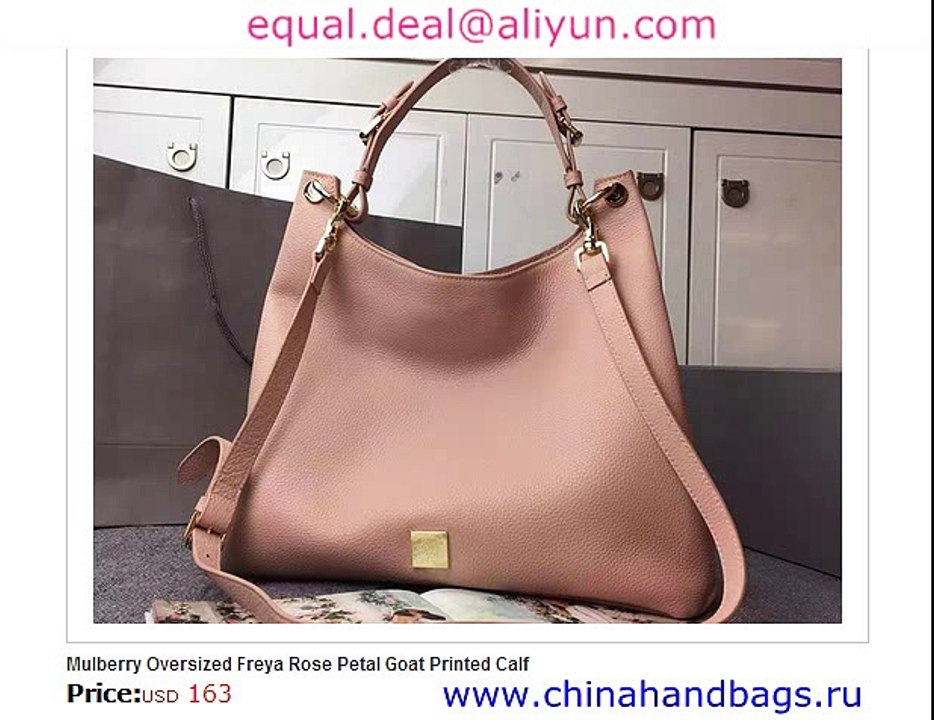 Mulberry Oversized Freya pink Real Leather Replica for Sale