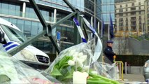 EU flags at half mast in Brussels day after deadly bombings