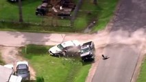 Quand la police de Houston prend en chasse une voiture - Course poursuite et crash violent