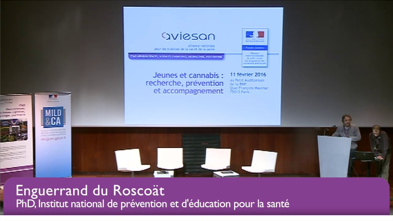 Colloque Jeunes et cannabis 11 février 2016 – Intervention de Enguerrand du Roscoät, PhD, Institut national de prévention et d’éducation pour la santé