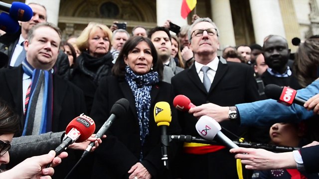 Discours de Anne Hidalgo à Bruxelles, place de la Bourse suite aux attentats