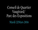 Conseil de Quartier Vaugirard/ Parc des Expositions du Mardi 22 Mars 2016