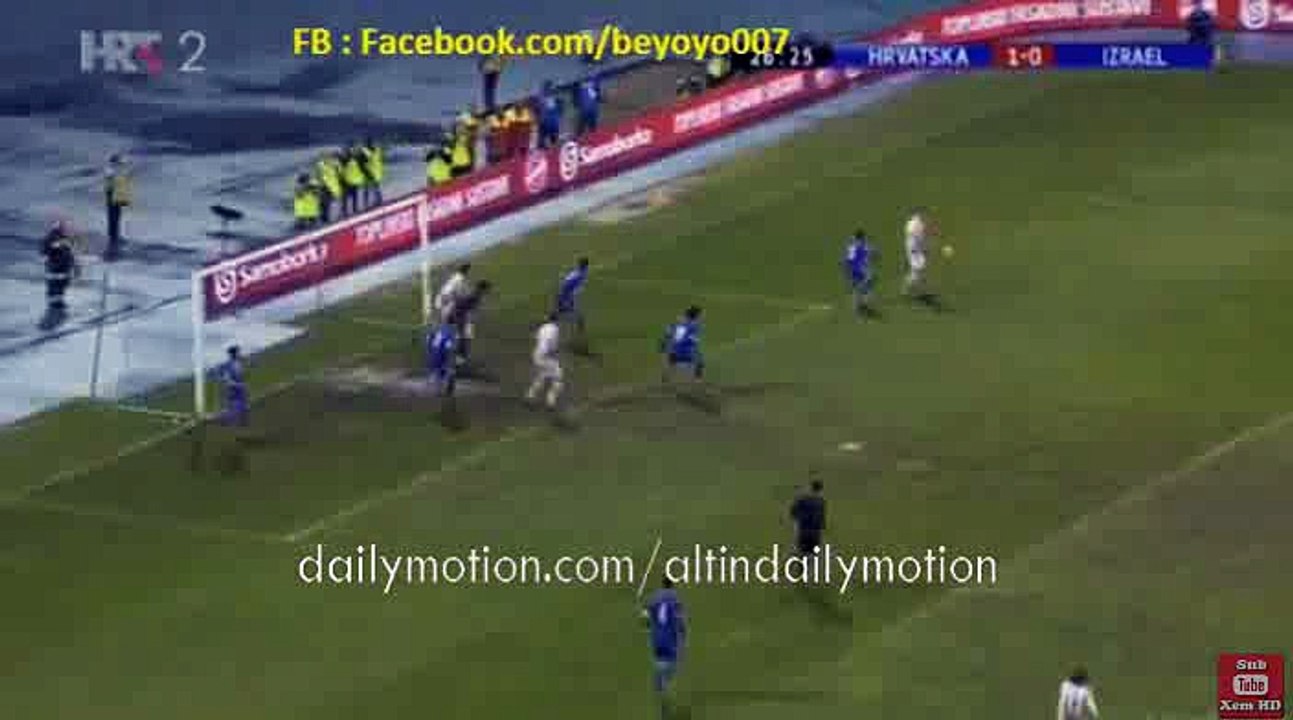 Ivan Perišić Amazing Shot Hits the Post - Croatia vs Israel - Friendly Match - 23.03.2016