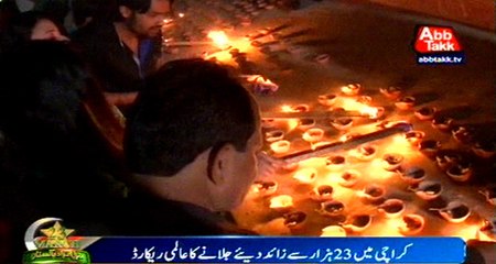 Karachi: 23 Thousand candle lit world record on Pakistan Day