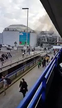 Two loud explosions at Zaventem airport in Brussels, Belgium