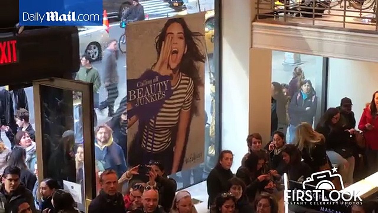 Kendall Jenner's abs on show at Estee Lauder launch in New York