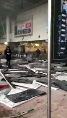 Footage immediately after explosions in Belgium