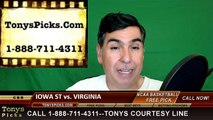 Virginia Cavaliers vs. Iowa St Cyclones Free Pick Prediction NCAA College Basketball Odds Preview 3-25-2016
