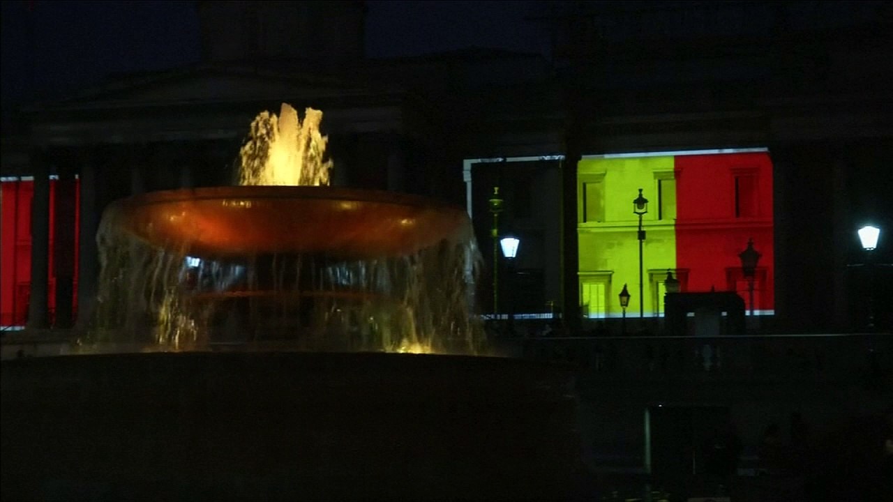 London landmarks light up in Belgium colours