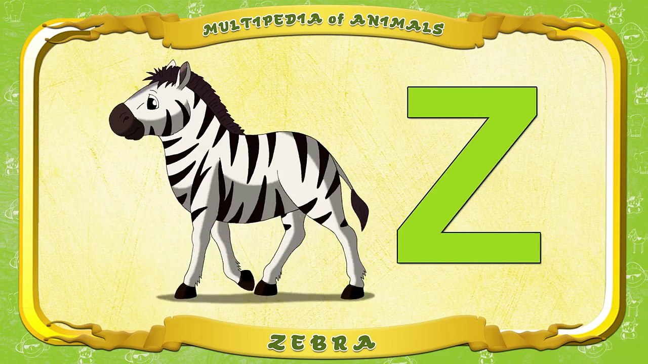 Multipedia of Animals. Letter Z Zebra