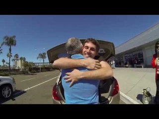 Dad Gets Surprise Visit From Son at Airport