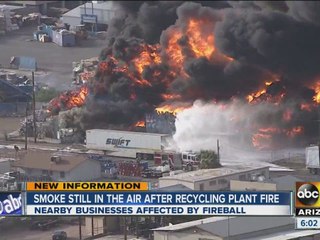 Cleanup after massive fire at recycling plant