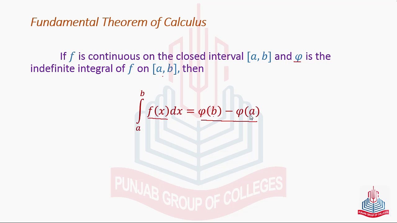 Fundamental Theorem of Calculus : Properties of Definite integral