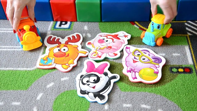 Видео для детей СМЕШАРИКИ, Машинки и пазлы для детей. Развивающие игры.