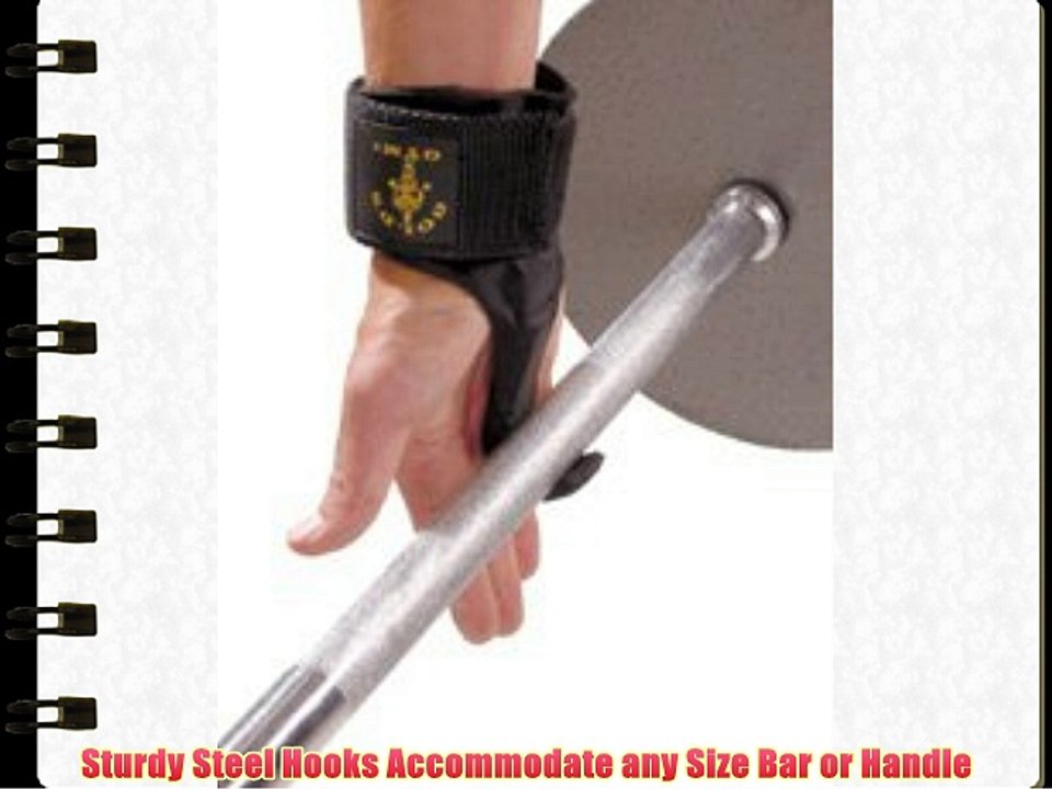 Golds Gym GG-G702 - Muñequeras con gancho para levantamiento de pesas