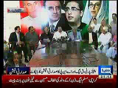 PPP boycott to presidential elections. Report by Shakir Solangi, Dunya News.
