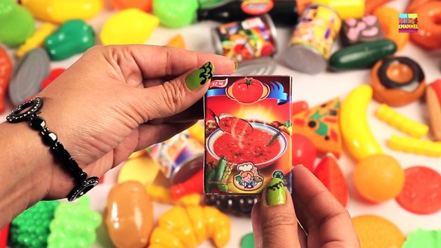 KZKCARTOON TV-Learn Names Of Fruits, Vegetables And Food With Velcro Toy Set _ Cutting Fruits