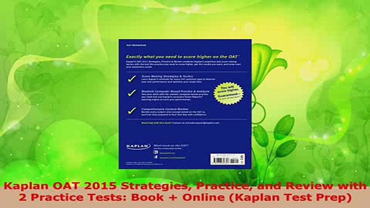 PDF  Kaplan OAT 2015 Strategies Practice and Review with 2 Practice Tests Book  Online Download Full Ebook