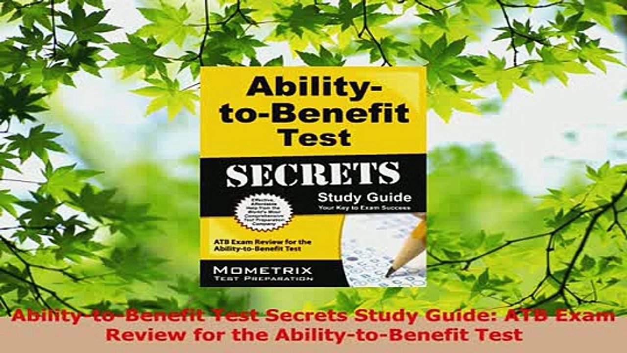 Download  AbilitytoBenefit Test Secrets Study Guide ATB Exam Review for the AbilitytoBenefit Read Full Ebook