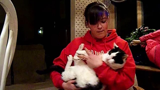 Duo improbable entre un chat et sa maîtresse sur la chanson Lullaby