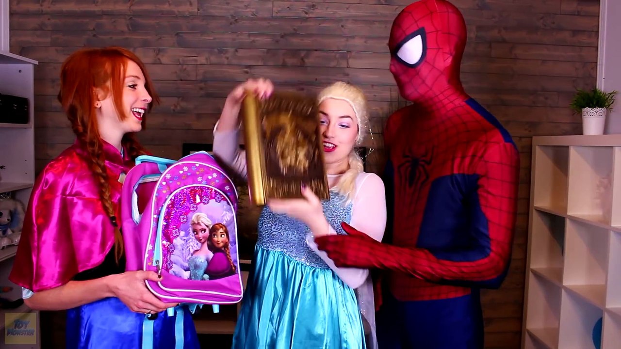 Spiderman & Frozen Elsa vs EVIL ELSA! Maleficent Kidnaps Spiderman! Superhero Fun in Real Life -)