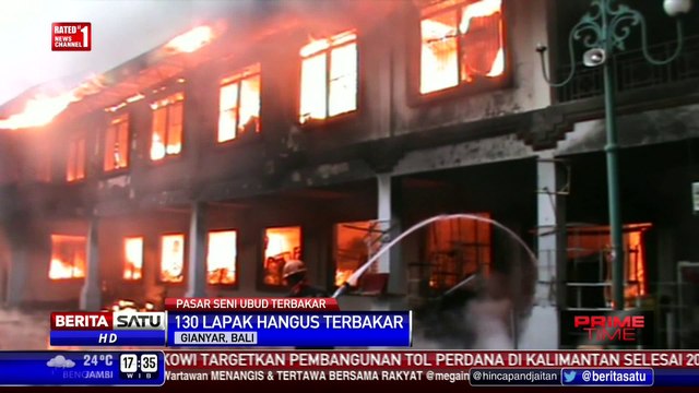 130 Kios Pedagang di Pasar Ubud Terbakar