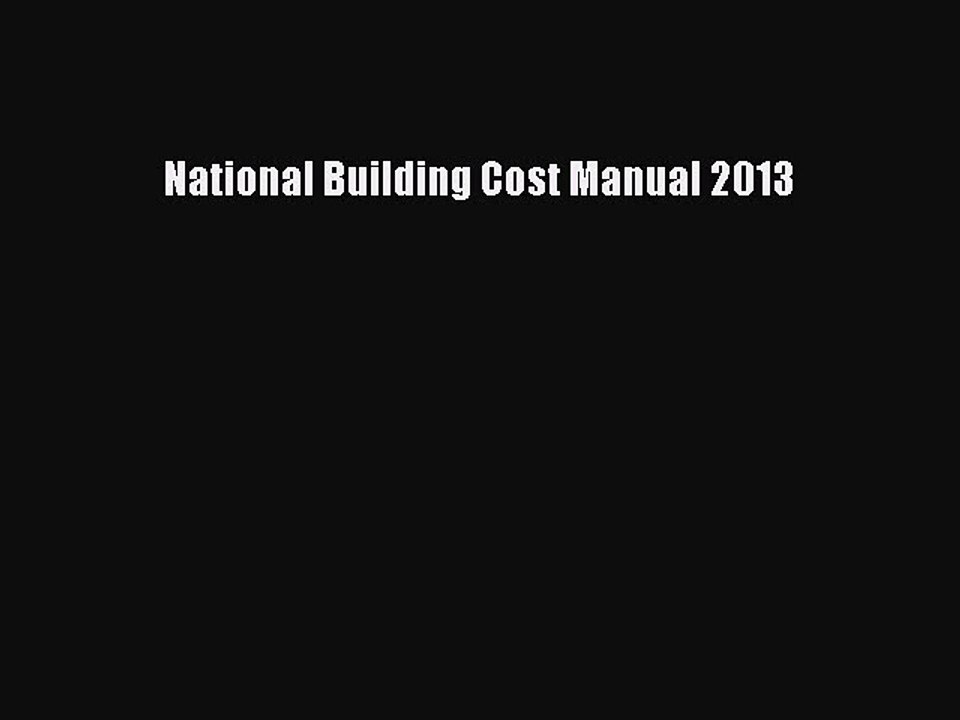 Download National Building Cost Manual 2013 Ebook
