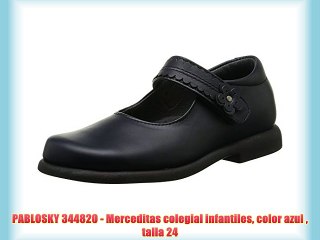 PABLOSKY 344820 - Merceditas colegial infantiles color azul  talla 24