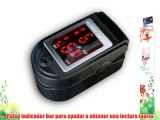 Pulsioxímetro y monitor de frecuencia cardíaca con las instrucciones en inglés alemán y francés